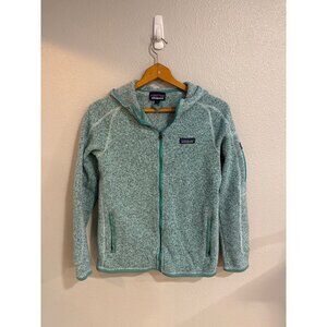 Patagonia Better Sweater Hoodie Women Medium Heathered‎ Teal Full Zip Fleece